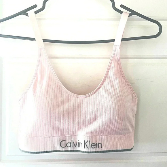 CALVIN KLEIN PINK SPORT RIBBED SEANLESS BRA ADJUSTABLE STRAPS SIZE M - Picture 2 of 12